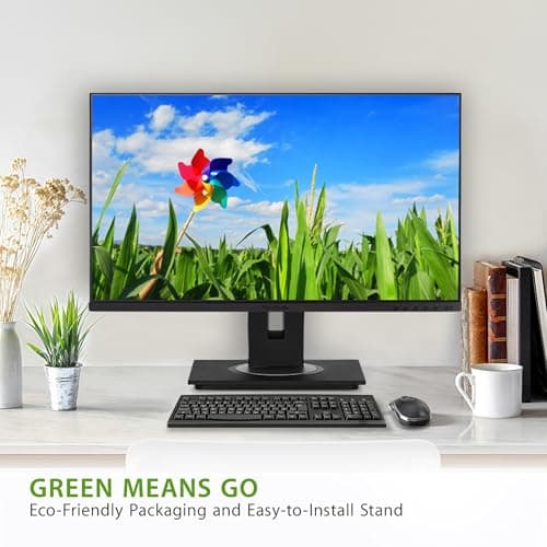 ViewSonic VG2448A 24 Inch IPS 1080p Ergonomic Monitor with Ultra-Thin Bezels, HDMI, DisplayPort, USB, VGA, and 40 Degree Tilt for Home and Office