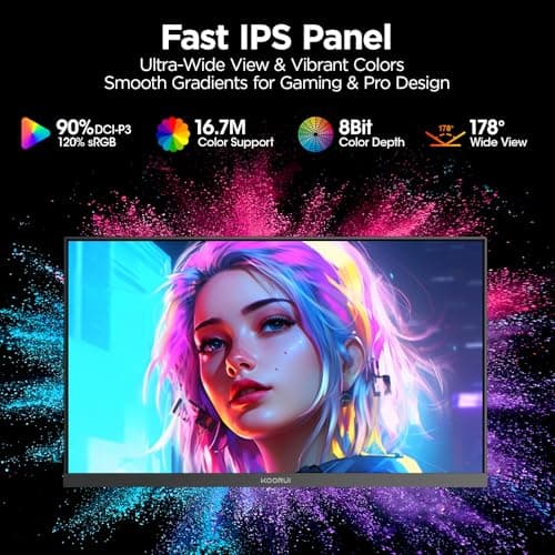 KOORUI Gaming Monitor, 24" Fast IPS Computer Monitor, 200Hz FHD HDR400 Display, 1ms PC Screen, 90% DCI-P3 Color Gamut, Adaptive Sync, Ultra Slim Frame, VESA Mountable, HDMI 2.0, DP 1.4, G2411P
