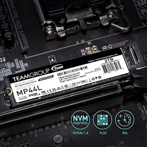 TEAMGROUP MP44L 500GB SLC Cache NVMe 1.4 PCIe Gen 4x4 M.2 2280 Laptop&Desktop SSD (R/W Speed up to 5,000/3,700MB/s) TM8FPK500G0C101