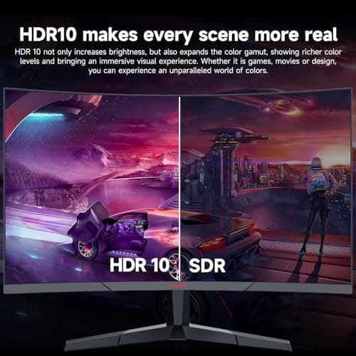 KOORUI 27 inch Curved Gaming Monitor 180Hz FHD 1080P Computer Monitor,VA 1500R Display,Eye Care,Adaptive Sync,DisplayPort1.2& HDMI2.0,VESA Compatible,Tilt Adjustable,Black