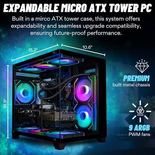 Panorama Gaming PC Desktop (NVD GeForce RTX 5080, Intel 24-Core i9-14900KF Processor, 96GB DDR5 RAM, 2x2TB Gen4 NVMe SSD, WiFi 6E, HDMI, Windows 11 Pro) Best 2025 Prebuilt Tower RGB Gamer Computer