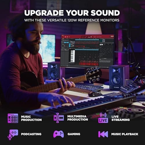 M-Audio BX3 3.5" Studio Monitors, HD PC Speakers for Recording and Multimedia with Music Production Software, 120W, Pair, Black