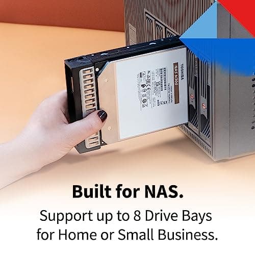 Toshiba N300 8TB NAS 3.5-Inch Internal Hard Drive - CMR SATA 6 GB/s 7200 RPM 512 MB Cache - HDWG780XZSTA