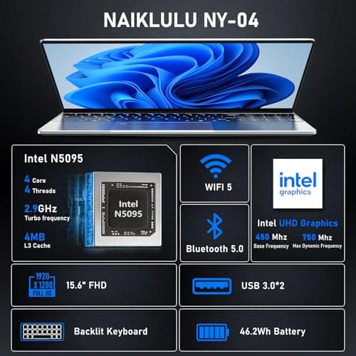 Gaming Laptop,15.6 Inch Laptop Computer,16GB RAM 512GB SSD,N5095 4C/4T Processor(up to 2.9Ghz),UHD Graphics,15.6” FHD 1920 * 1080 Display,WiFi 5,BT5.0,Backlit Keyboard,Fingerprint Unlock