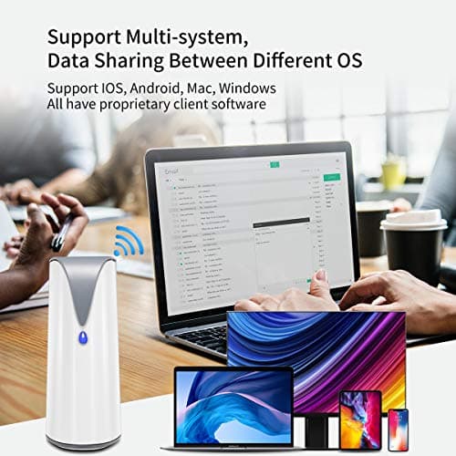 SSK 4TB Personal Cloud Network Attached Storage Support Wireless Remote Access, Home Office NAS Storage with 4T Hard Drive Included for Phone, Tablet, Laptop Auto-Backup, Wired Ethernet Only,No WiFi