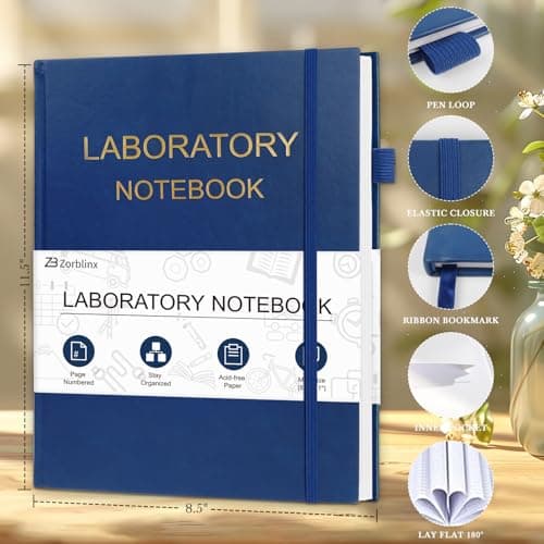 Lab Notebook - Chemistry Laboratory Notebook for Student, Professional Engineering Paper Notebooks for Work 8.5" X 11", Grid Notebook Quad Ruled Science Lab Book for Graphing - Blue
