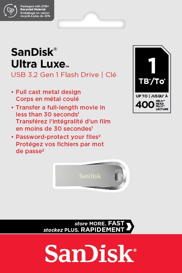 SanDisk 1TB Ultra Luxe USB 3.2 Gen 1 Flash Drive - SDCZ74-1T00-G46