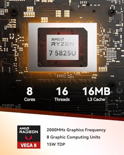 GEEKOM A5 Mini PC, AMD Ryzen 7 5825U, 16GB RAM&512GB M.2 NVMe SSD, Windows 11 Pro Desktop Computer, Vega 8 Graphics, 8K UHD, Dual HDMI | Wi-Fi 6, BT 5.2, USB 3.2 | Home & Office
