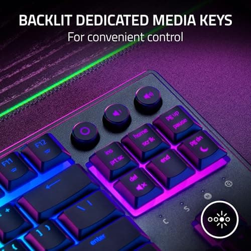 Razer Ornata V3 TKL Gaming Keyboard: Low Profile Keys - Mecha Membrane Switches - UV Coated Keycaps - Backlit Media Keys - 8 Zone RGB Lighting - Spill Resistant - Magnetic Wrist Wrest Snap Tap