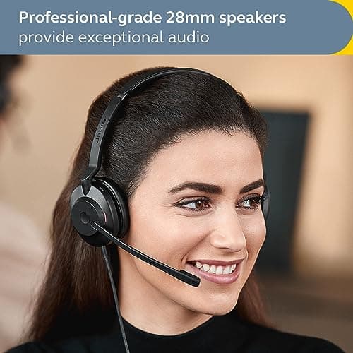 Jabra Evolve2 30 SE Wired Stereo Noise-Cancelling Headset - Features 2-Mic Call Technology and USB-A Cable - Works with All Leading Unified Communications Platforms Such as Zoom & Google Meet - Black