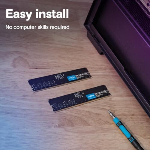 Crucial 64GB DDR5 RAM Kit (2x32GB), 4800MHz CL40 Desktop Memory, UDIMM 288-Pin, Compatible with 13th Gen Intel Core and AMD Ryzen 7000 - CT2K32G48C40U5