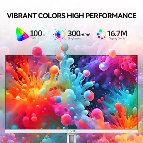 27 Inch 2560x1440p 120Hz White Monitor, IPS Ultra-Thin Bezel Computer Gaming Monitor, 100% sRGB, 16.7M Colors, Adaptive Sync, HDMI/DP, VESA 100x100mm, Eye Care, Tilt Adjustable for Game and Work