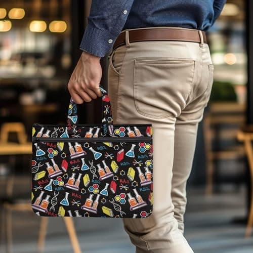 Large Document Pouch with Zipper Lightweight Tote Art Bag Reusable Filing Folder for School Office