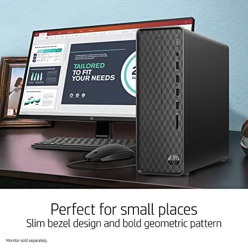 HP High Performance Slim Desktop PC, Intel Core i3-12100 Processor, 12GB DDR4 RAM, 512GB PCIe SSD DVD, Wi-Fi, HDMI, VGA, Keyboard + Mouse, Windows 11 Professional, Black