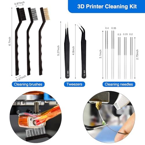 50 Pcs 3D Printer Tool Kit, 3D Printer Accessories Includes Nozzle Cleaning Kit, Deburring Tool, Files, Pliers, Wire Cutter Suitable for 3D Print Removing, Cleaning, Finishing