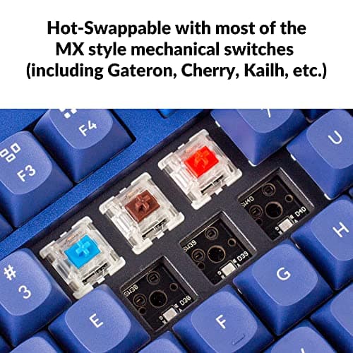 Keychron Q3 RGB Tenkeyless Layout 87-Key QMK/VIA Programmable Macro Hot-swappable Wired Custom Mechanical Keyboard with Gateron G Pro Red Switch Double Gasket Compatible with Mac Windows Linux(Blue)