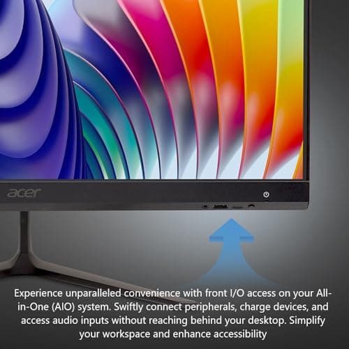 acer Aspire C24 AIO Desktop | 23.8" Full HD IPS 120Hz Display | Intel Core i3-1305U | Intel UHD Graphics | 8GB DDR4 | 512GB PCIe SSD | Wi-Fi 6 | USB Keyboard & Mouse | C24-2YE13U3UNL-UR11