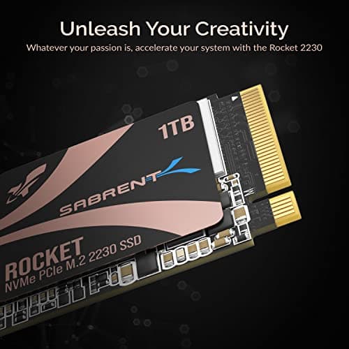 SABRENT Rocket 2230 1TB NVMe SSD – PCIe Gen4 M.2 2230 Internal SSD for Steam Deck, Surface Pro, Ultrabook, HTPC – DRAM-Less with HMB, Up to 5GB/s [SB-2130-1TB]