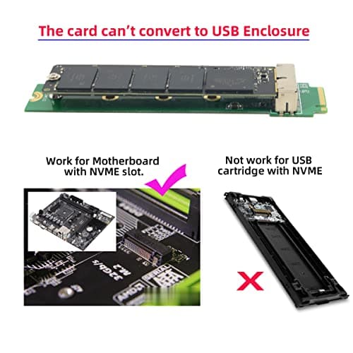 Cablecc 12+16Pin SSD to NVME M.2 NGFF M-Key for 2013 2014 2015 2016 2017 MacBook SSD