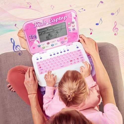 LESHITIAN Kids Laptop, 80 Learning Modes with 7 Inch Large Screen, Educational Learning Computer for Kids Ages 5+