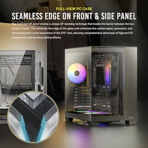 Antec C8 ARGB, 2X TQR 160mm & 1x TQ 140mm ARGB PWM Fans Included,Dual-Chamber Layout, Type-C, 360mm Radiator Support, Seamless TG Front & Side Panels, RTX 40 Compatible, Full-Tower E-ATX PC Case