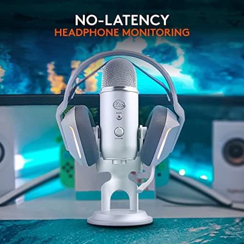 Logitech Creators Blue Yeti USB Microphone for Gaming, Streaming, Podcast, YouTube, Discord, PC, Studio Sound, Plug & Play-Silver