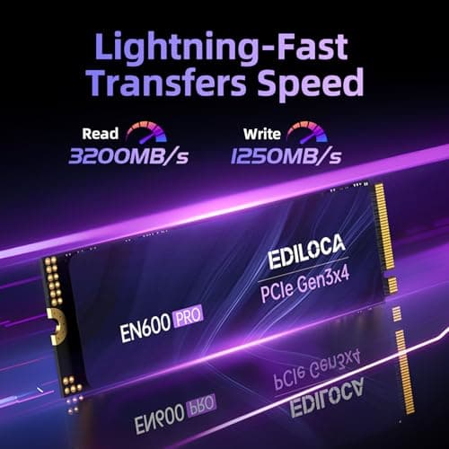 EN600 PRO SSD 256GB PCIe 3.0 Gen 3x4, NVMe M.2 2280, Up to 2800MB/s, Internal Solid State Drive, SLC Cache 3D NAND TLC, Graphene Cooling Sticker, Storage for PC, Desktop and Laptops