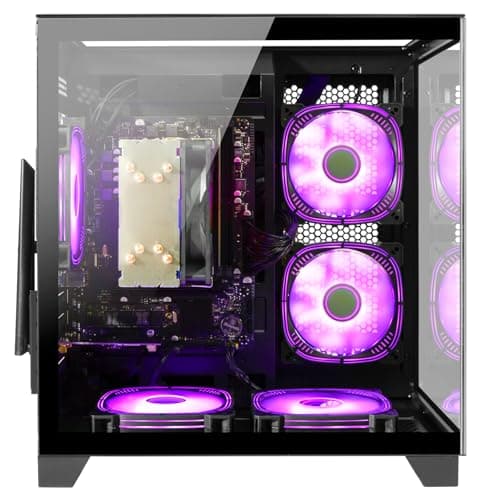 LXZ Desktop PC Computer AMD Ryzen 5 5600GT 6 core 3.9GHz, 16G DDR4 RAM, 512G NVME SSD, Tower Computer for Home and Office (Black)