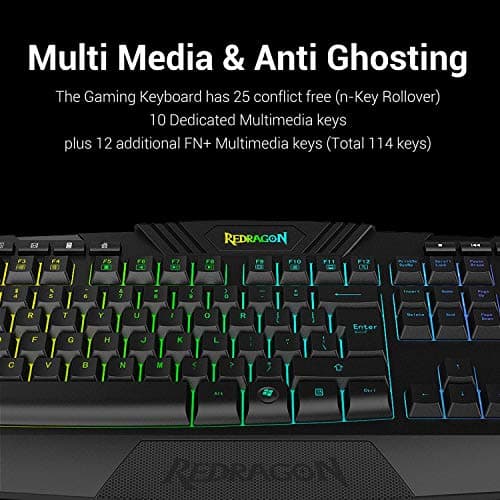 Redragon S101 Gaming Keyboard, M601 Mouse, RGB Backlit Gaming Keyboard, Programmable Backlit Mouse, Value Combo Set [New Version]
