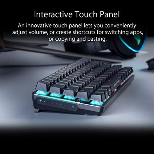 ASUS ROG Falchion NX 65% Wireless RGB Gaming Mechanical Keyboard | ROG NX Red Linear Switches, PBT Doubleshot Keycaps, Wired / 2.4G Hz, Touch Panel, Keyboard Cover Case, Macro Support,Black