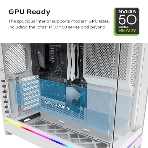 MONTECH HS02 PRO, ATX Mid-Tower PC Case, Gaming PC, High-Airflow, Reversible Layout, Sturdy Curved Tempered Glass Front Panel, 5x ARGB PWM Fan Pre-Installed, Sink-in Design, Toolless Panels, Black, US