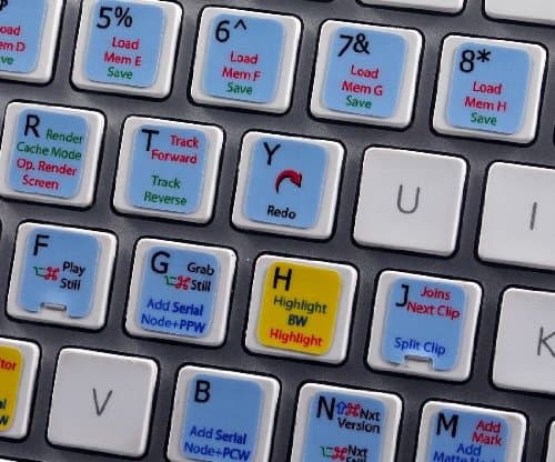 KEYBOARD LABELS SHORTCUTS ARE COMPATIBLE WITH BLACKMAGIC DESIGN DAVINCI RESOLVE