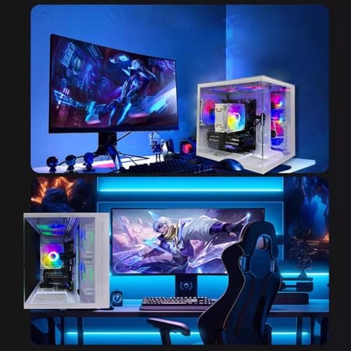Gaming PC Core I5-12400F(6Cores Up to 4.4G) RTX 3050 6G Nvme SSD 1TB 32GB RAM 650W WiFi 6 Prebuilt Towers Desktop Computer White