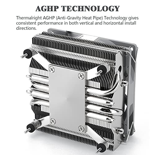 Thermalright AXP90-X53 Black Low Profile ITX CPU Air Cooler, 53mm Height, TL-9015B Slim PWM Fan ITX CPU Heatsink Cooler, AGHP Technology, for AM4/ AM5/Intel 1700/1150/1151/1200/1851(Black)