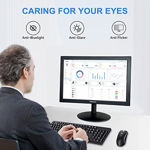 15.6 Inch Small PC Monitor, FHD VA 1080P Desktop Display with 1920x1080 99% sRGB HDMI VGA Ports, VESA Mounting, LED Monitor for PC, Laptop and Computer, Black