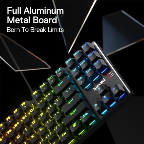 Redragon K660 (K556 TKL) RGB Wired Gaming Keyboard, 80% 87 Keys Mechanical Keyboard w/Aluminum Base, Upgraded Hot-Swap Socket and Noise Absorbing Foams, Quiet Linear Red Switch