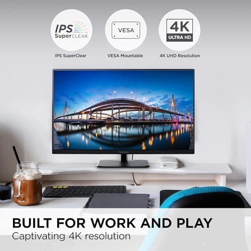 ViewSonic VA2756-4K-MHD 27 Inch IPS 4K Monitor with Ultra-Thin Bezels, HDMI and DisplayPort Inputs for Home and Office