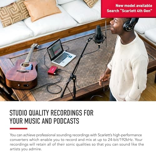 Focusrite Scarlett Solo 3rd Gen USB Audio Interface, for the Guitarist, Vocalist, Podcaster or Producer ? High-Fidelity, Studio Quality Recording, and All the Software You Need to Record
