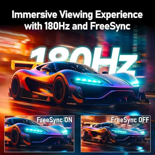 ZZA 27 Inch Curved Gaming Monitor 180Hz /144HZ 1ms FHD 1080P Computer Monitor FreeSync|1500R|130% sRGB|HDR|Low Blue Light|HDMI DP Ports|VESA Mount|Metal Stand