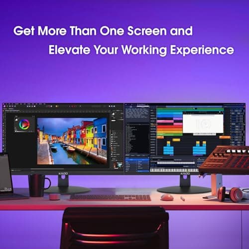 Kado Dual Monitor Setup - 2-Pack 22" 1920x1080 Computer Monitor 75Hz VESA Mount HDMI Office Gaming Hybrid Built-in Speakers (E22 Dual Series)