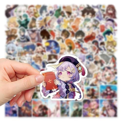 [100 PCS] QYZHIZ Cute Genshin Impact Sticker, Colourful Stickers, Game Sticker for Fans, Waterproof Stickers for Laptop, Water Bottle, Computer, Skate, Phone, Bike, Guitar.