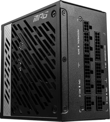 MSI MPG A1000G Gaming Power Supply - 80 Plus Gold Certified 1000W - 0% RPM Mode - Fully Modular - 100% Japanese 105°C Capacitors - Compact Size - ATX PSU