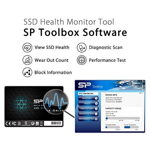 SP Silicon Power 4TB SSD 3D NAND A55 SLC Cache Performance Boost SATA III 2.5'' 7mm (0.28'') Internal Solid State Drive (SP004TBSS3A55S25)