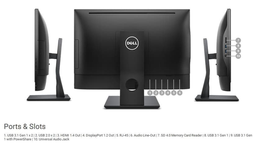 Dell OptiPlex 5250 All in One Desktop PC, 21.5in AIO Computer, Core G4560, 8GB RAM, 256GB SSD, WiFi, Bluetooth, Keyboard, Win11 pro(Renewed)