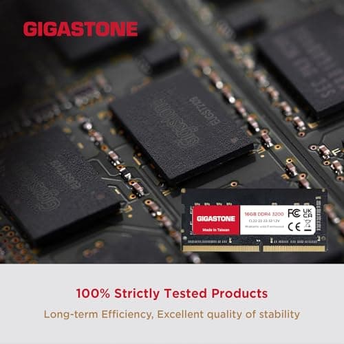 【DDR4 RAM Laptop Only】 GIGASTONE 32GB Kit (2x16GB) DDR4 3200MHz (2933MHz or 2666MHz) PC4-25600 (PC4-23400, 21300) CL22 1.2V SODIMM 260 Pin Unbuffered Non ECC High Performance Notebook Memory Upgrade
