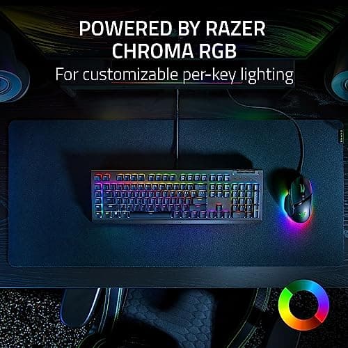 Razer BlackWidow V4 X Mechanical Gaming Keyboard: Yellow Switches Linear & Silent - 6 Macro Keys - Chroma RGB - Doubleshot ABS Keycaps - Roller & Media Keys - Snap Tap