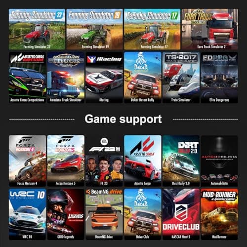 PXN Farm Simulation Controller - CB1 Sim Racing Button Box for Sim Wheel and Racing Wheel, with Adjustable Clamp and Spinner Knob, APP, for American Truck and Farm Simulation Gaming for PC Only