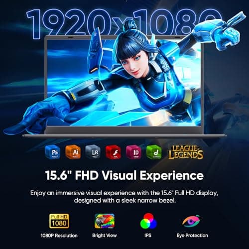 Coolby 15.6inch Windows 11 Laptop, 12GB RAM/256GB SSD, 1920x1080 IPS Display, Intel N95(Beats N5095) Quad Core Laptop Computer, Support Fingerprint, WiFi 5, BT