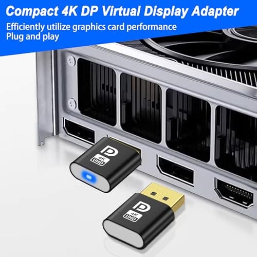 MEIRIYFA Display Port Headless Ghost Display Emulator, 4K Displayport Dummy Plug EDID Emulator Virtual Display Adapter for Crypto Mining, Remote Servers, Virtual Desktops (2Pcs)