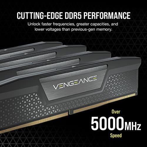 Corsair Vengeance DDR5 RAM 32GB (2x16GB) 6000MHz CL30-36-36-76 1.40V Intel XMP Desktop Computer Memory - Black (CMK32GX5M2B6000C30)
